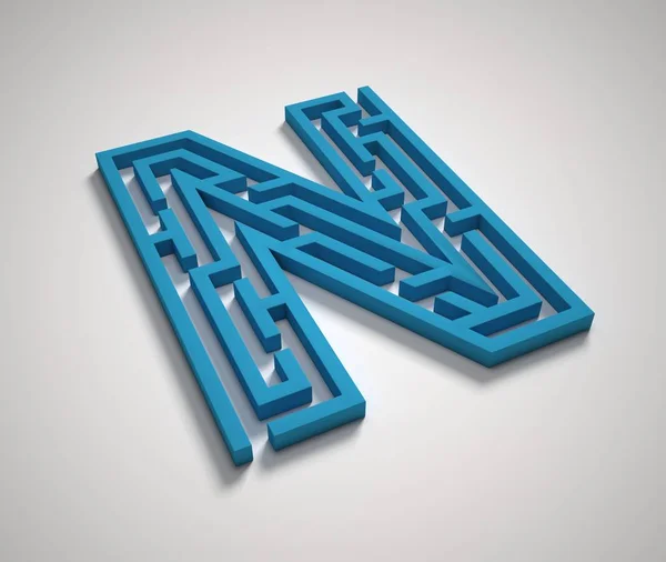 Lettera N del carattere Maze — Foto Stock