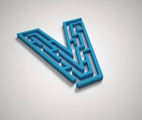 Lettera V del carattere Maze — Foto Stock