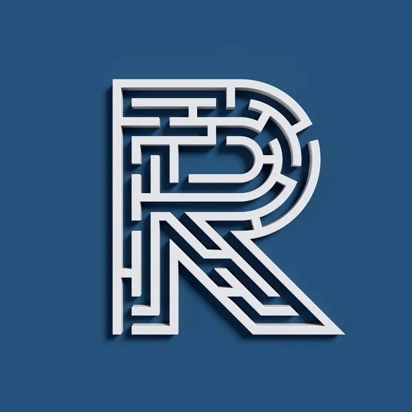 迷宫字体字母 R — 图库照片