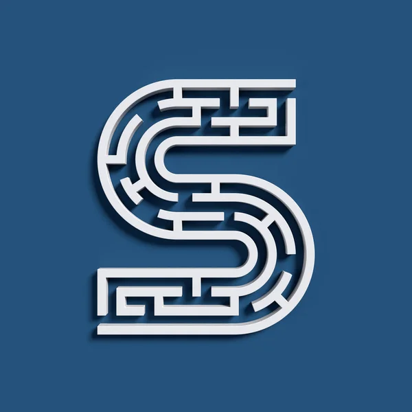 Labirintus betűtípus S betű — Stock Fotó