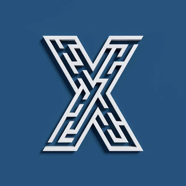 Labirent yazı tipi harf X — Stok fotoğraf