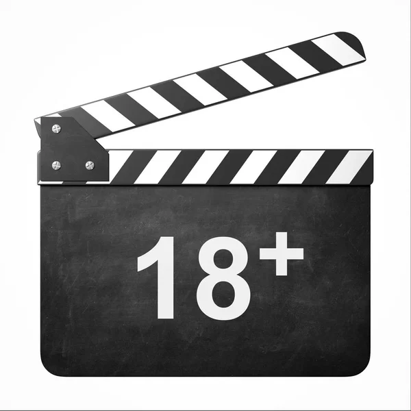 Movie clapper 18 + isolated 3d illustration — Stock Photo, Image