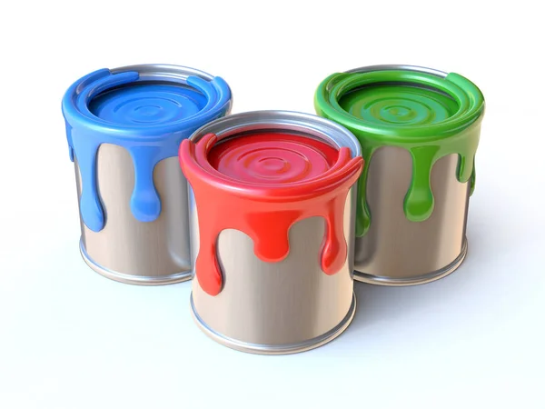 Paint cans 3d rendering — Stock Photo, Image