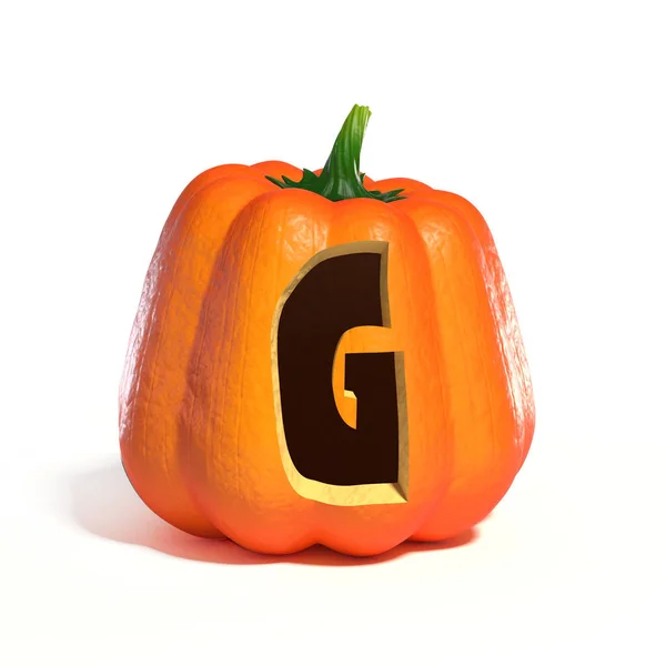 Halloween pumpkin font letter  G — Stock Photo, Image