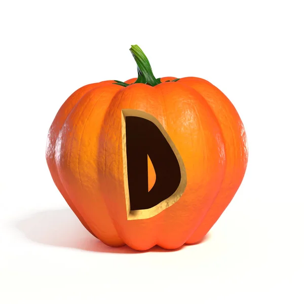 Halloween pompoen lettertype letter D — Stockfoto