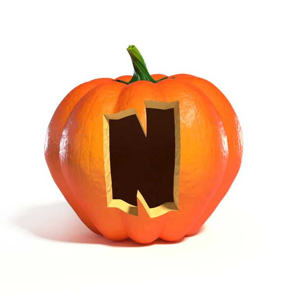 Halloween pumpkin font letter  N — Stock Photo, Image