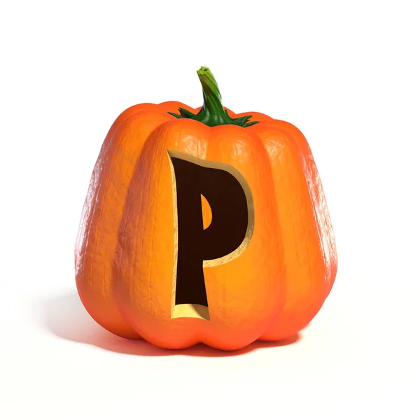 Calabaza de Halloween letra P — Foto de Stock