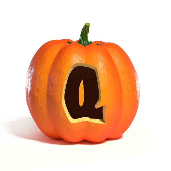 Halloween abóbora letra da fonte Q — Fotografia de Stock