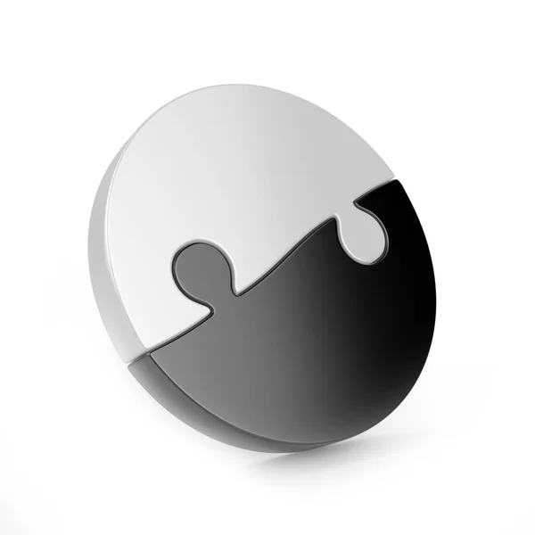 Yin yang puzzle redondo — Fotografia de Stock