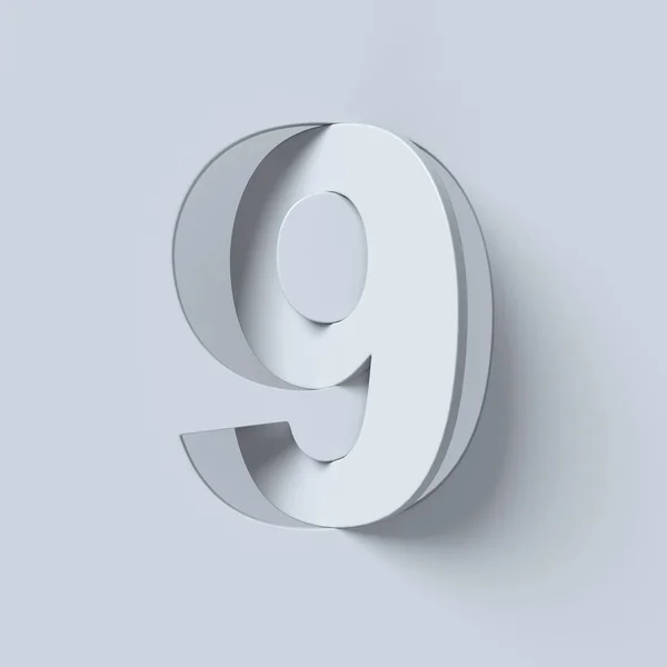 잘라 고 회전 글꼴 3d 렌더링 번호 9 — 스톡 사진