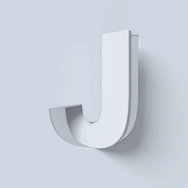 Cut out and rotated font 3d rendering letter J — Stock Photo, Image