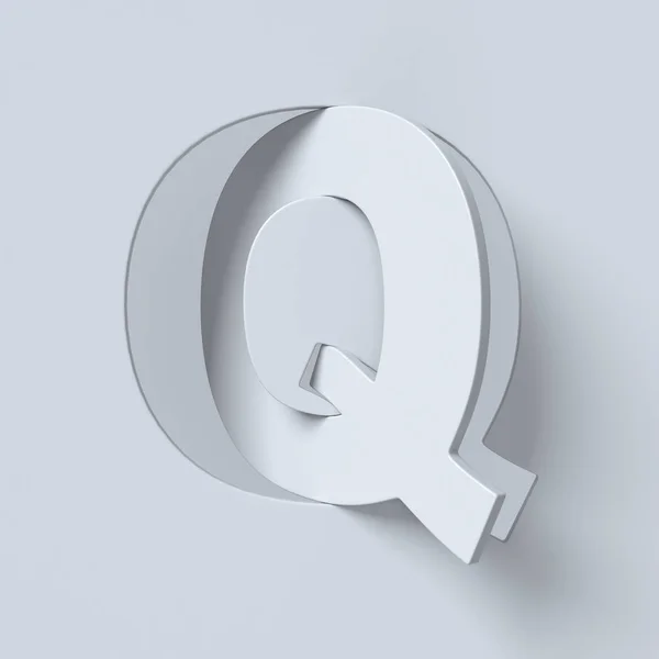 裁剪并旋转的字体 3d 渲染的字母 Q — 图库照片