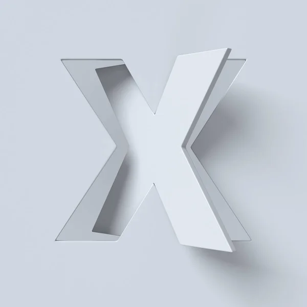 Cut out and rotated font 3d rendering letter X — Stock Photo, Image