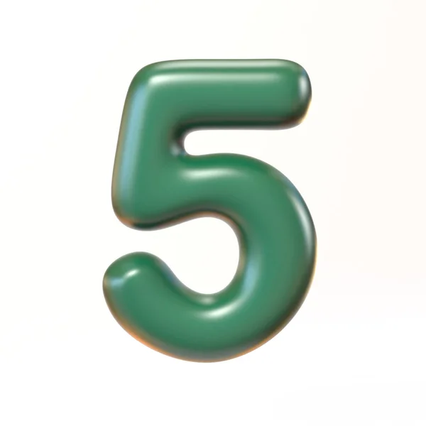 Bubbly 3d lettertype nummer 5 — Stockfoto
