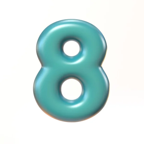 Bubbly 3d font number 8 — Stock Photo, Image