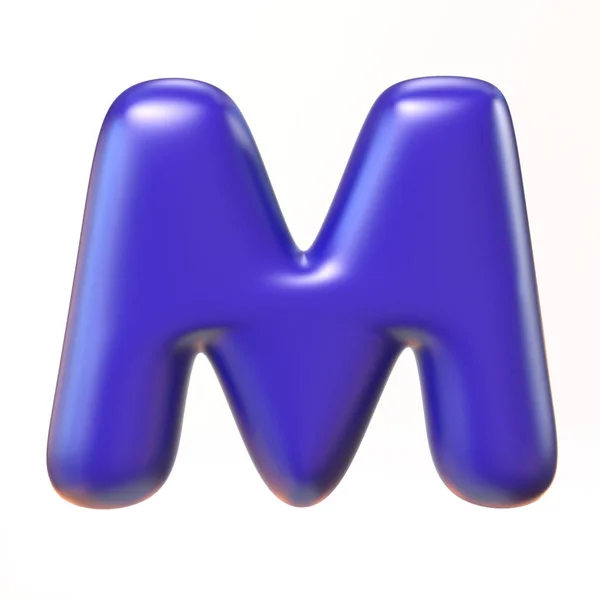 Bubblig 3d teckensnitt bokstaven M — Stockfoto