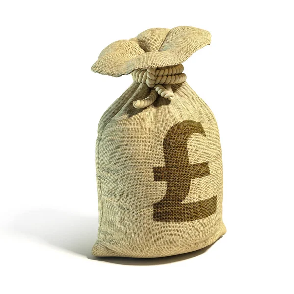 Money sack full of pounds with pound sign — Stock Photo, Image
