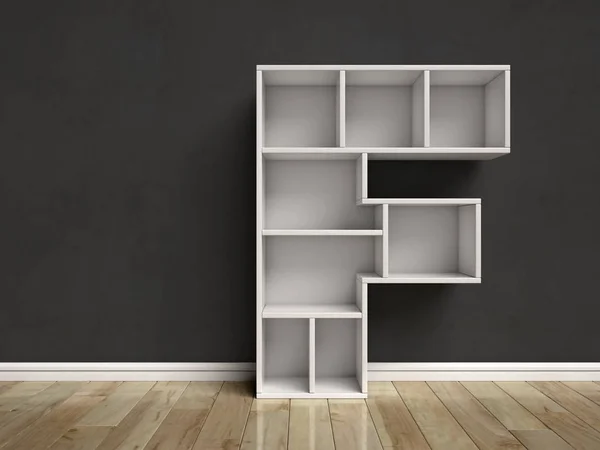 Letter F shaped shelves — Stock Photo, Image