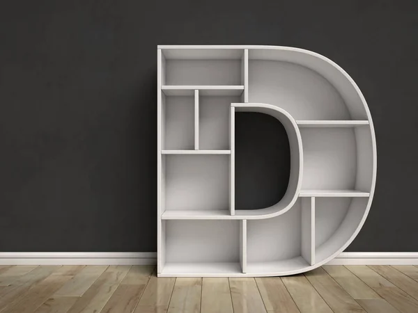 Písmeno D ve tvaru poličky — Stock fotografie