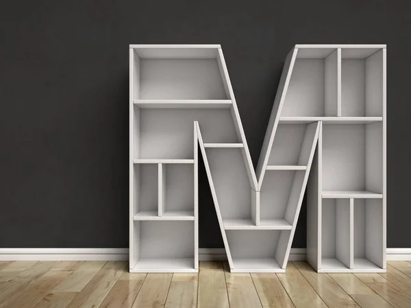Literę M w kształcie półki — Zdjęcie stockowe