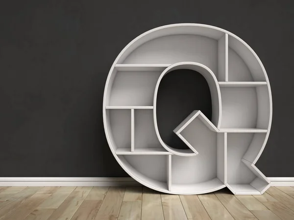 Písmeno Q ve tvaru poličky — Stock fotografie