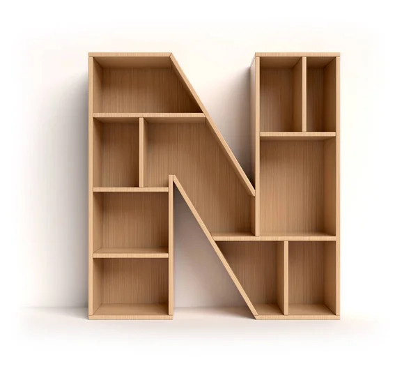 Plank lettertype letter N — Stockfoto