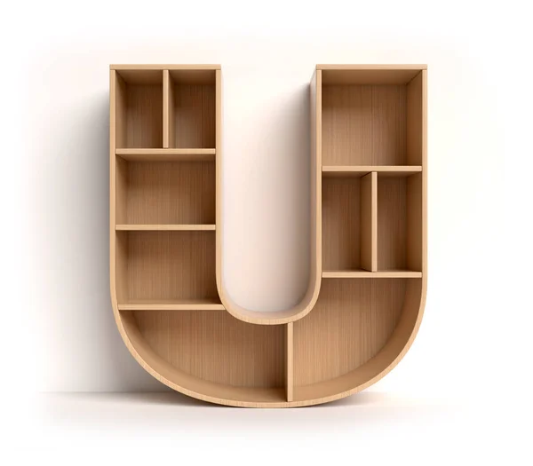 Shelf font letter U — Stock Photo, Image