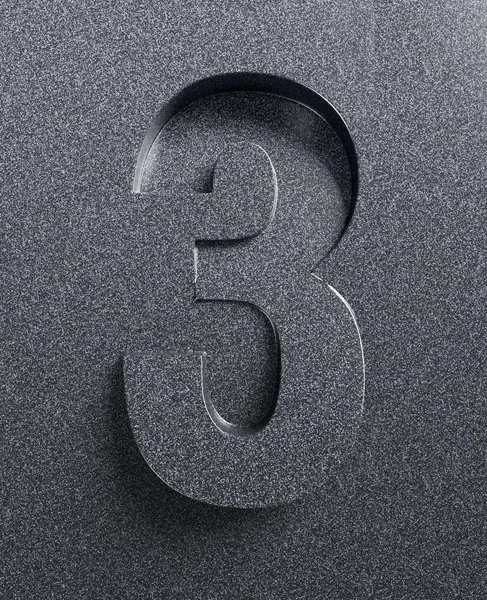 Nummer 3 schuine 3d lettertype — Stockfoto