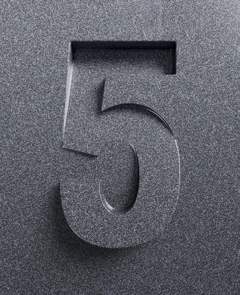 Number 5 slanted 3d font — Stock Photo, Image