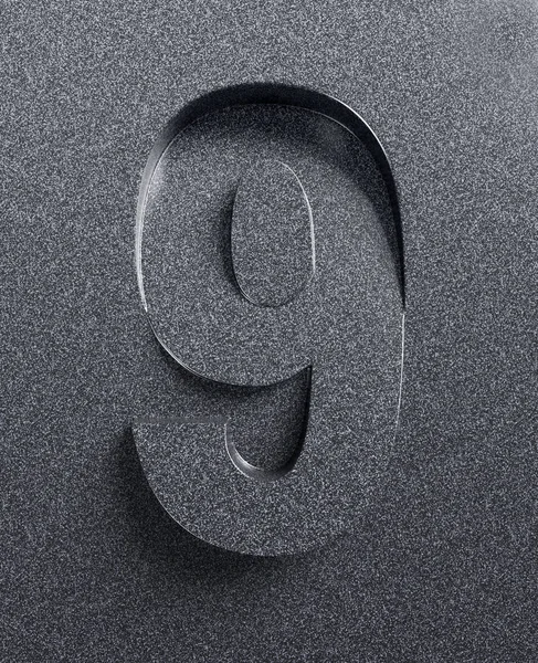 编号 9 倾斜的 3d 字体 — 图库照片