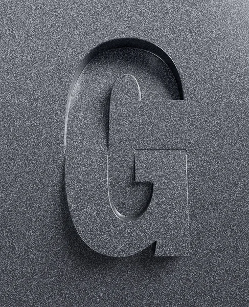 Letter G slanted 3d font — Stock Photo, Image