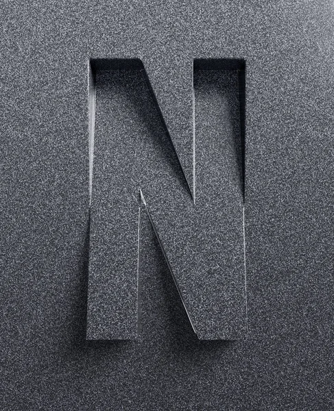 Litera N pochyłe 3d czcionki — Zdjęcie stockowe