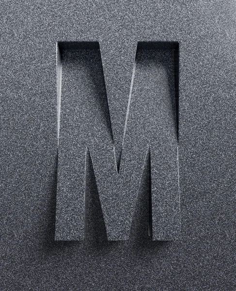 Letter M slanted 3d fuente — Foto de Stock