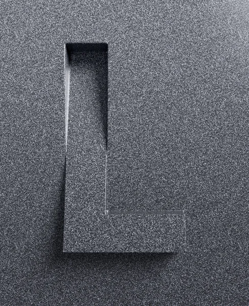 L harfi eğimli 3d yazı tipi — Stok fotoğraf