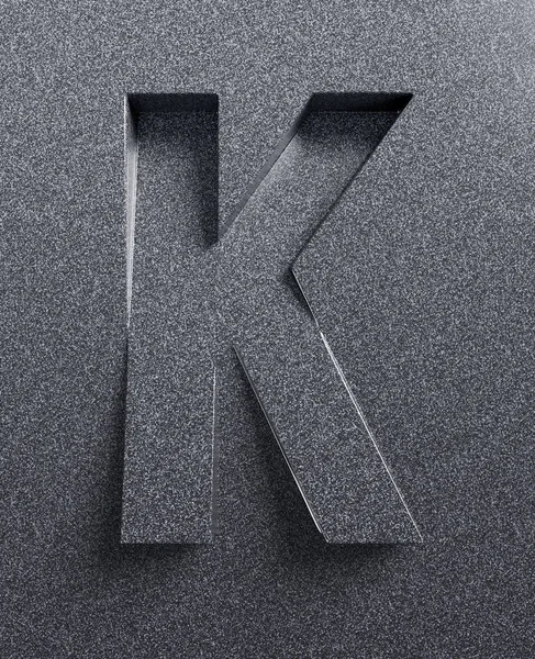 K harfi eğimli 3d yazı tipi — Stok fotoğraf