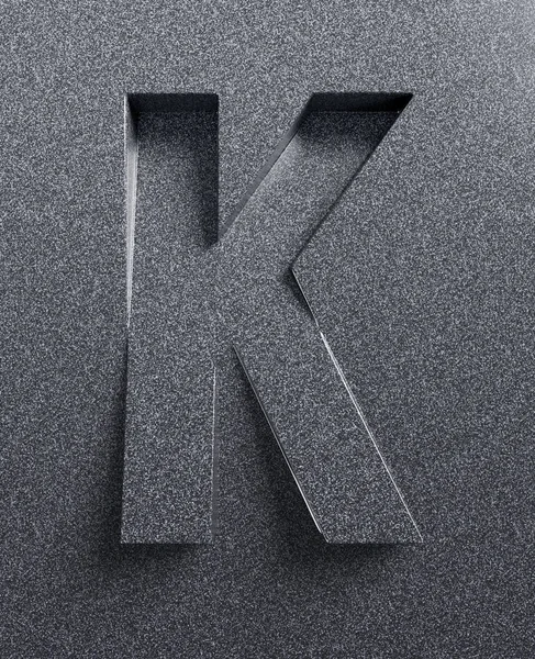 Letter K slanted 3d fuente — Foto de Stock