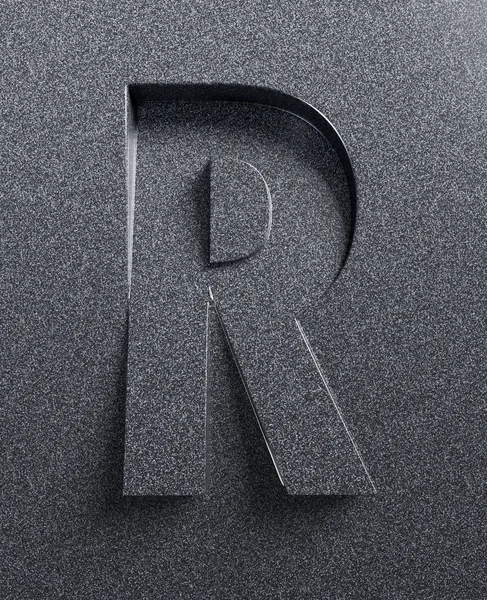 Letter R slanted 3d font — Stock Photo, Image