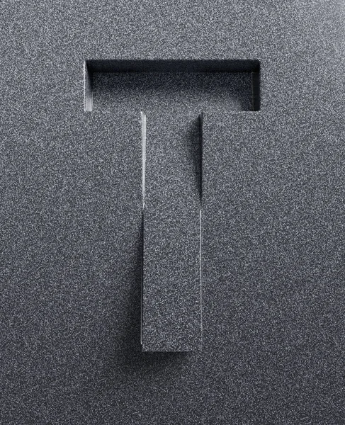 Letter T slanted 3d font — Stock Photo, Image