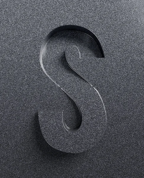 Letter S slanted 3d font — Stock Photo, Image