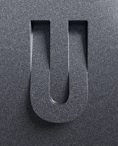 Letter U slanted 3d font — Stock Photo, Image