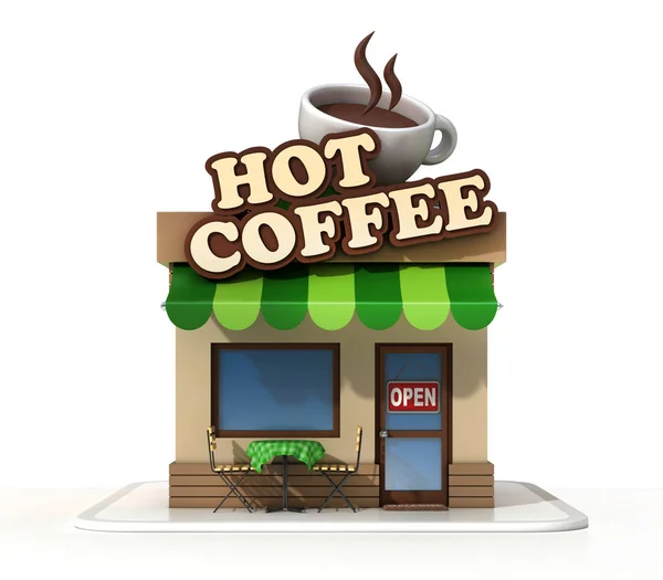Coffeeshop 3D-rendering — Stockfoto
