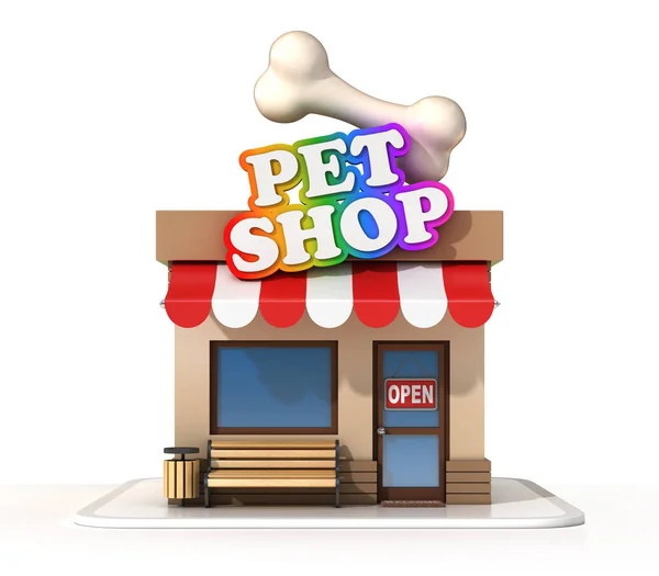 Pet shop 3d renderização — Fotografia de Stock