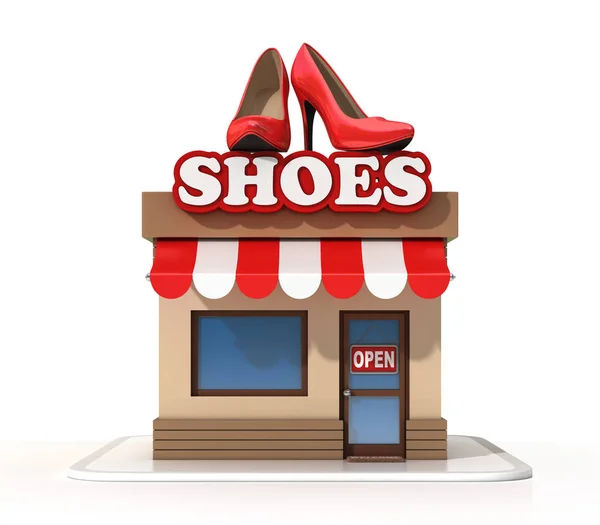 Магазин взуття 3d рендерингу — стокове фото