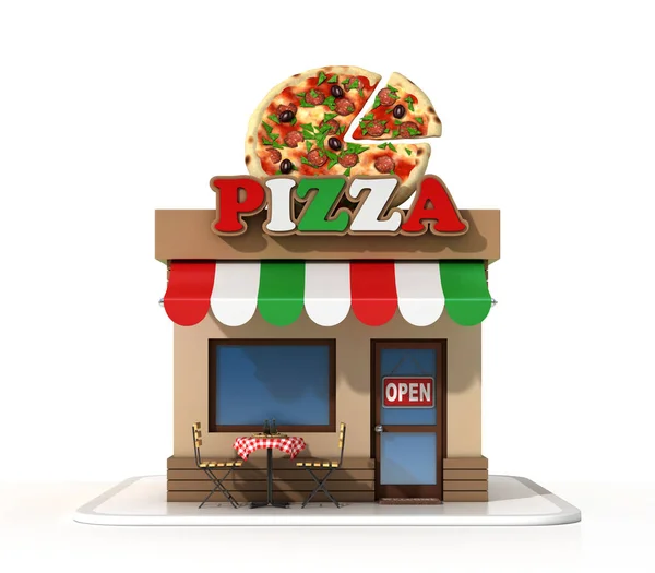 Pizzeria 3d rendering — Stock Photo, Image