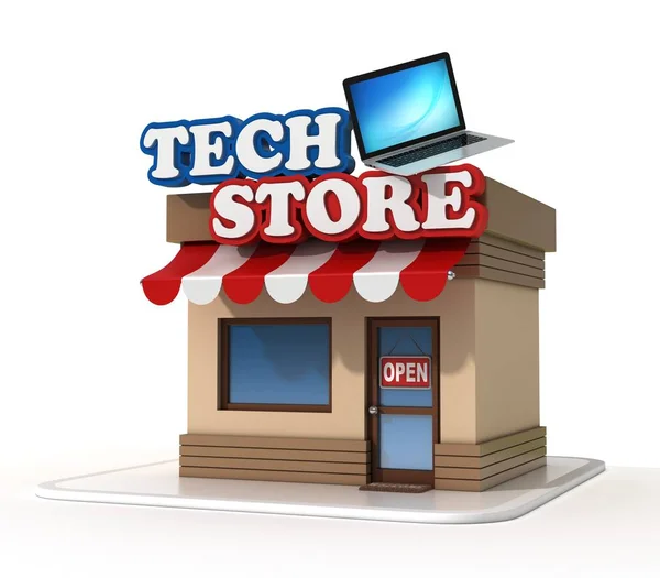 Teknik mağaza Dükkanı açık — Stok fotoğraf