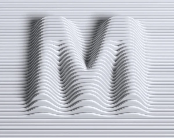 线性的 3d 字体字母 M — 图库照片