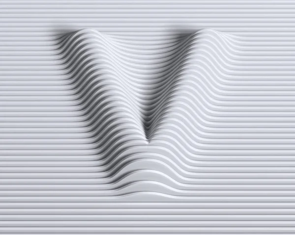 Liniowy 3d czcionki litery V — Zdjęcie stockowe