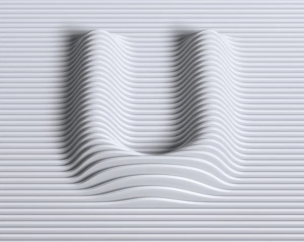 Lineaire 3d lettertype letter U — Stockfoto