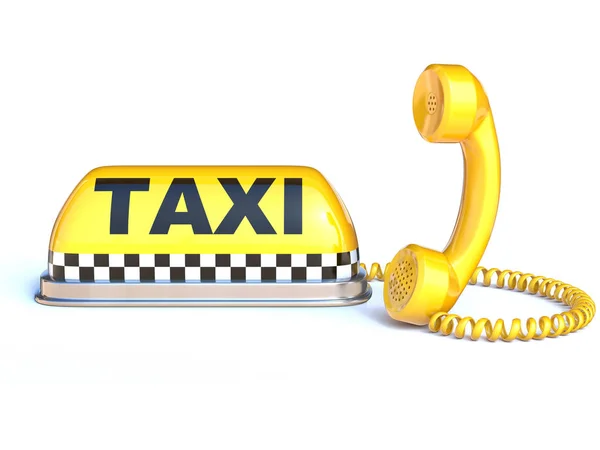 Panneau de taxi avec combiné téléphonique — Photo