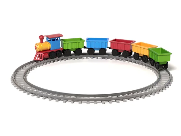 Zabawka pociąg na białym tle — Zdjęcie stockowe